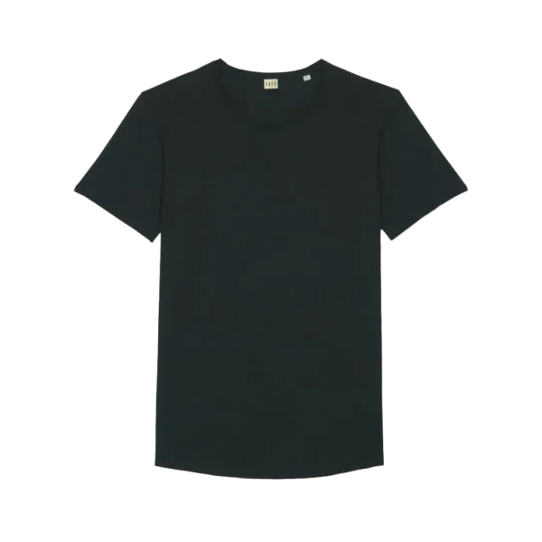 Schwarzes Long T-Shirt Basic Vorderseite